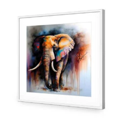 Elephant Runway II -WALL ART DESGIN SALE elephant runway ii acrylic glass with border white frame 37x37cm 972700