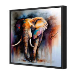 Elephant Runway II -WALL ART DESGIN SALE elephant runway ii canvas black floating frame 37x37cm 255302