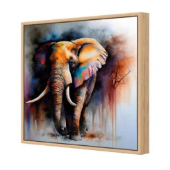 Elephant Runway II -WALL ART DESGIN SALE elephant runway ii canvas oak floating frame 37x37cm 732833