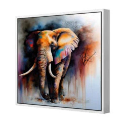Elephant Runway II -WALL ART DESGIN SALE elephant runway ii canvas white floating frame 37x37cm 712153