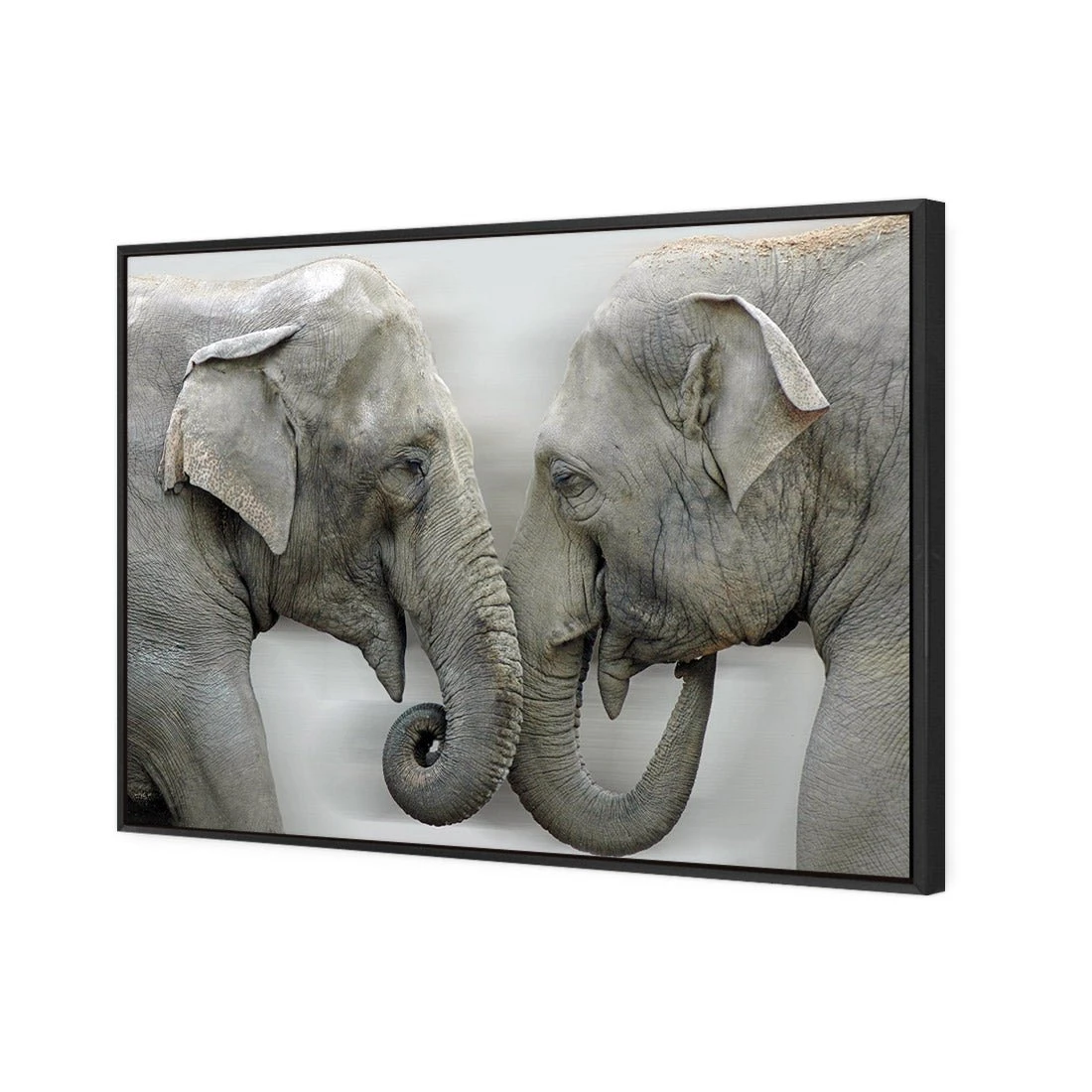 Elephants Kissing Elephants Kissing -WALL ART DESGIN SALE elephants kissing canvas black floating frame 45x30cm 778860