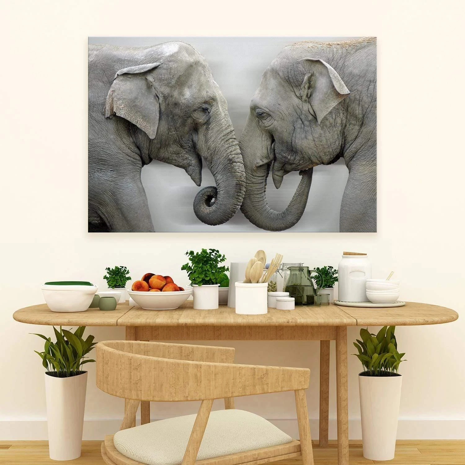 Elephants Kissing Elephants Kissing -WALL ART DESGIN SALE elephants kissing canvas stretched canvas 45x30cm 308026
