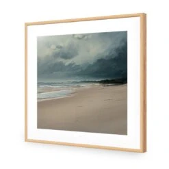 Endless Beach -WALL ART DESGIN SALE endless beach acrylic glass with border oak frame 37x37cm 596039