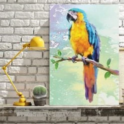 Exotic Macaw, Watercolour 3 Exotic Macaw, Watercolour -WALL ART DESGIN SALE exotic macaw watercolour canvas stretched canvas 45x30cm 720014