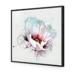 Explosion Of White -WALL ART DESGIN SALE explosion of white acrylic glass no border black frame 37x37cm 504289