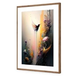Fantasy Hummingbird I -WALL ART DESGIN SALE fantasy hummingbird i acrylic glass with border natural frame 45x30cm 230023