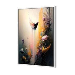 Fantasy Hummingbird I -WALL ART DESGIN SALE fantasy hummingbird i canvas white frame 45x30cm 876333