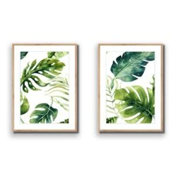 Fascinating Foliage Perfect Pair 14 Fascinating Foliage Perfect Pair -WALL ART DESGIN SALE fascinating foliage perfect pair acrylic glass with border oak frame 45x30cm 856298