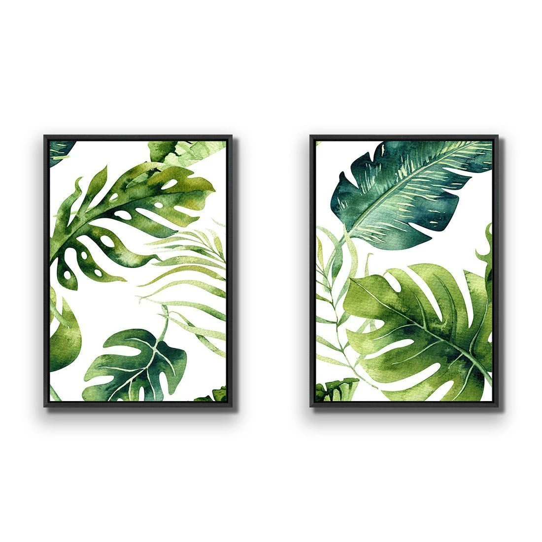 Fascinating Foliage Perfect Pair Fascinating Foliage Perfect Pair -WALL ART DESGIN SALE fascinating foliage perfect pair canvas black floating frame 45x30cm 788047