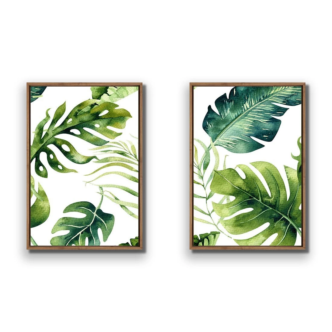 Fascinating Foliage Perfect Pair Fascinating Foliage Perfect Pair -WALL ART DESGIN SALE fascinating foliage perfect pair canvas natural floating frame 45x30cm 255196