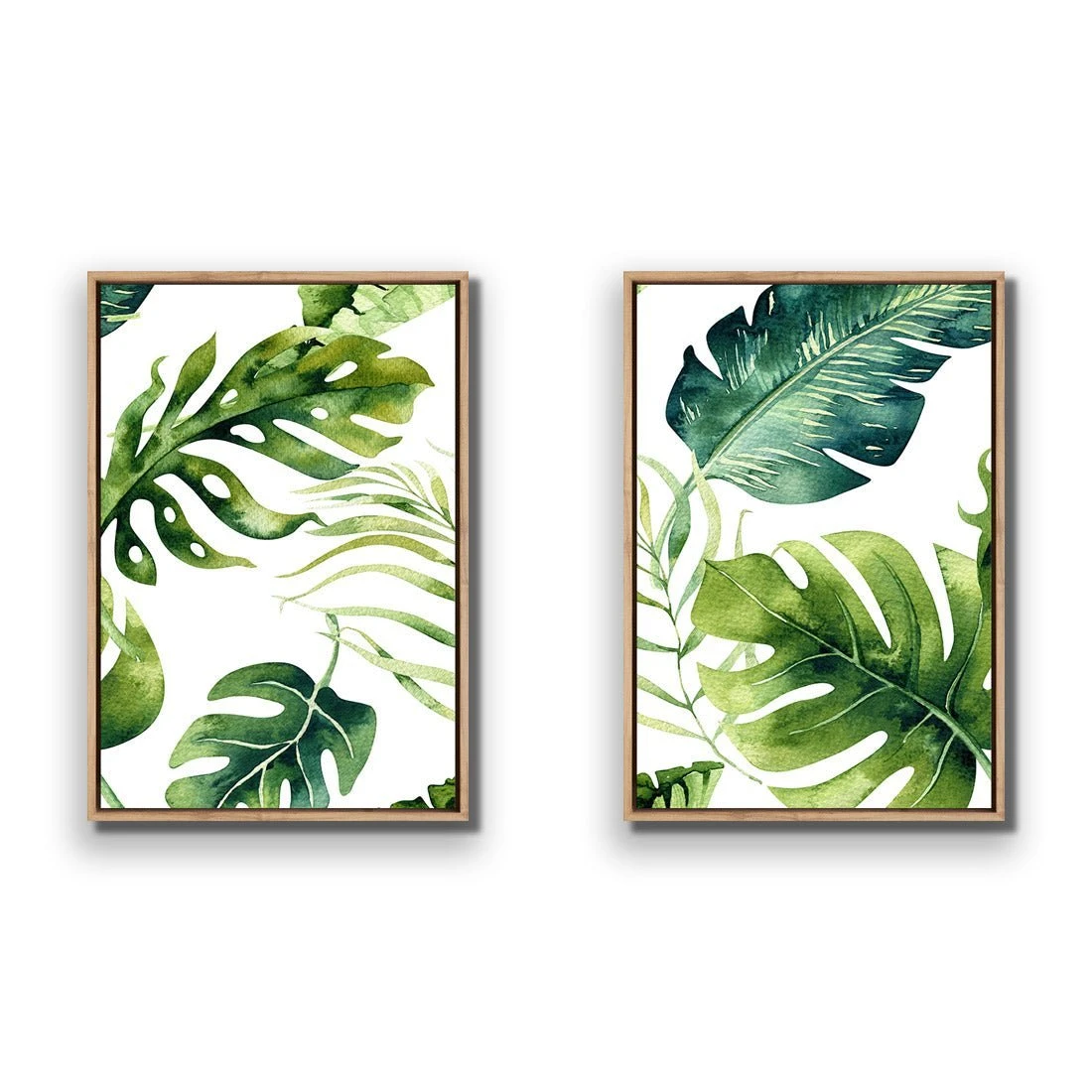 Fascinating Foliage Perfect Pair Fascinating Foliage Perfect Pair -WALL ART DESGIN SALE fascinating foliage perfect pair canvas oak floating frame 45x30cm 472944