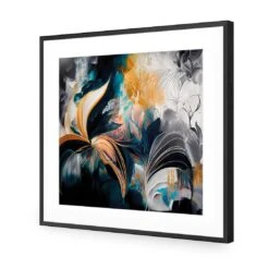 Feather Foliage I -WALL ART DESGIN SALE feather foliage i acrylic glass with border black frame 37x37cm 477510