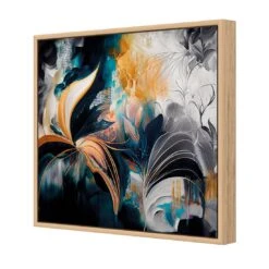 Feather Foliage I -WALL ART DESGIN SALE feather foliage i canvas oak frame 37x37cm 365298