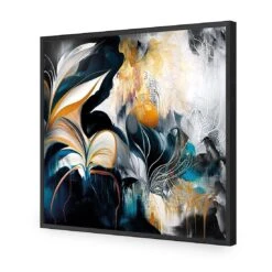 Feather Foliage II -WALL ART DESGIN SALE feather foliage ii acrylic glass no border black frame 37x37cm 406786