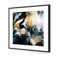 Feather Foliage II -WALL ART DESGIN SALE feather foliage ii acrylic glass with border black frame 37x37cm 554991
