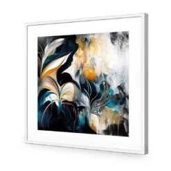 Feather Foliage II -WALL ART DESGIN SALE feather foliage ii acrylic glass with border white frame 37x37cm 241841