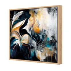 Feather Foliage II -WALL ART DESGIN SALE feather foliage ii canvas oak frame 37x37cm 149947