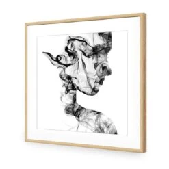 Figuratively Smoking -WALL ART DESGIN SALE figuratively smoking acrylic glass with border oak frame 37x37cm 905545