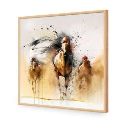 Finish Line -WALL ART DESGIN SALE finish line acrylic glass no border oak frame 37x37cm 958426