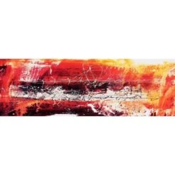 Fire, Red (Long) With Enhanced Black, Red And White Canvas Art