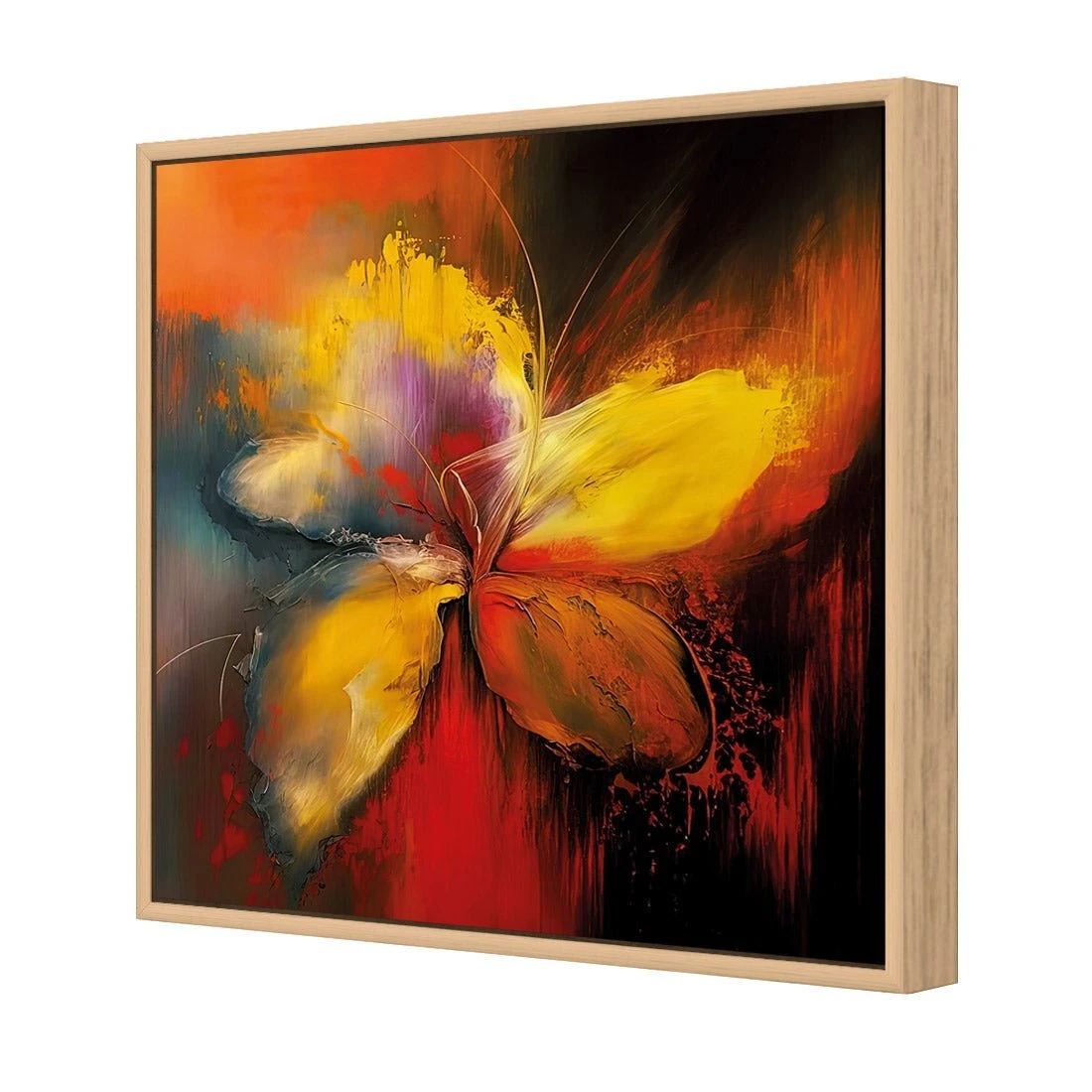 Five Painted Petals Five Painted Petals -WALL ART DESGIN SALE five painted petals canvas oak floating frame 37x37cm 117577
