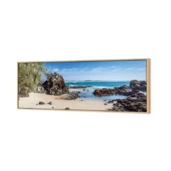 Flagstaff Lookout Beach -WALL ART DESGIN SALE flagstaff lookout beach canvas oak floating frame 60x20cm 450434