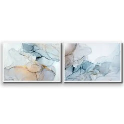 Flair & Flounce Blue Abstract Perfect Pair -WALL ART DESGIN SALE flair flounce blue abstract perfect pair canvas stretched canvas 45x30cm 372596