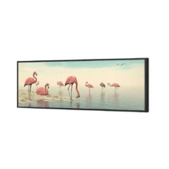 Flamingo Chill Canvas Art -WALL ART DESGIN SALE flamingo chill canvas art 60x20cm black frame 476064