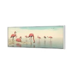 Flamingo Chill Canvas Art -WALL ART DESGIN SALE flamingo chill canvas art 60x20cm white frame 304479