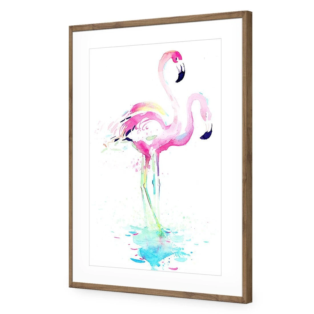 Flirty Flamingos Acrylic Print Art Flirty Flamingos Acrylic Print Art -WALL ART DESGIN SALE flirty flamingos acrylic print art with border natural frame 45x30cm 254889