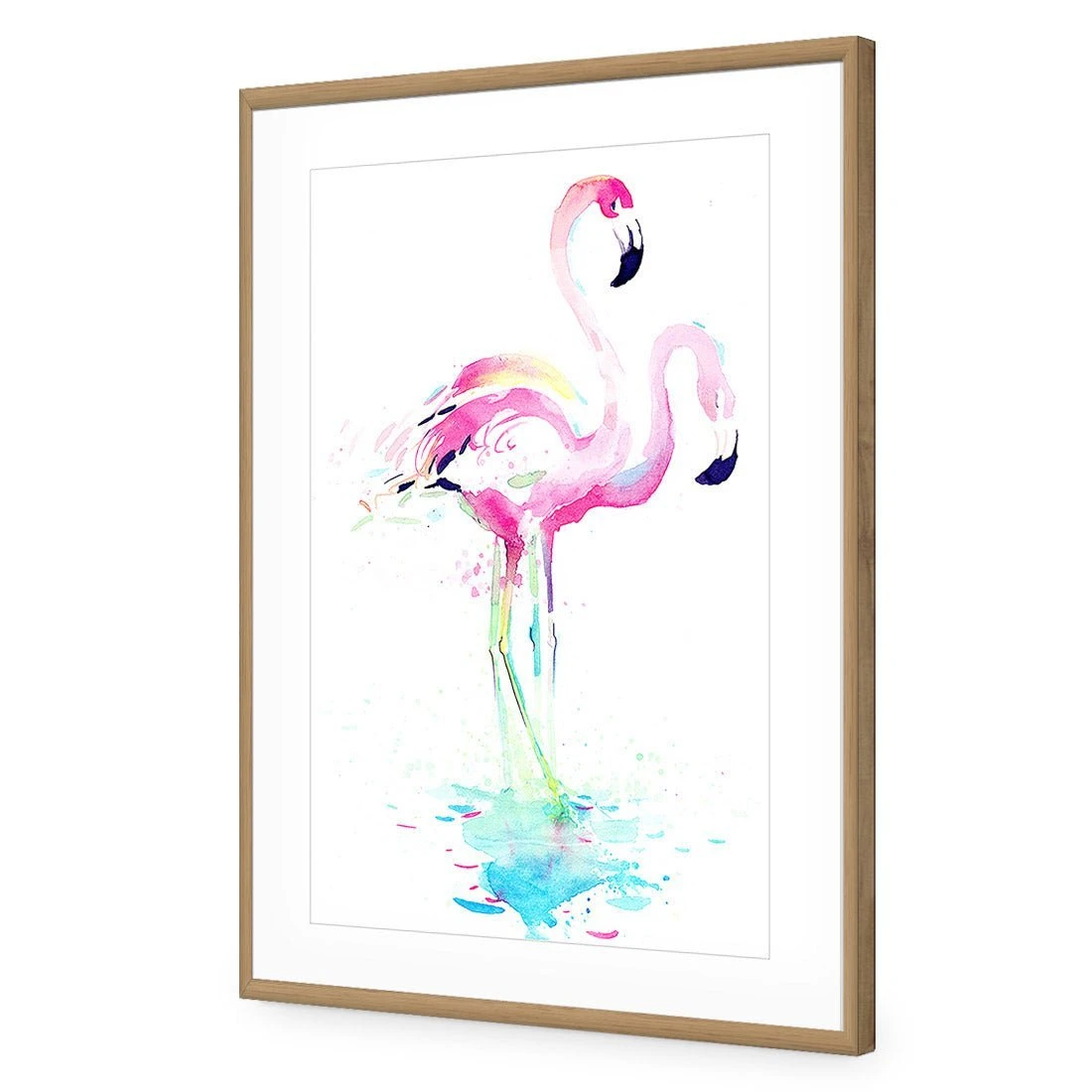 Flirty Flamingos Acrylic Print Art Flirty Flamingos Acrylic Print Art -WALL ART DESGIN SALE flirty flamingos acrylic print art with border oak frame 45x30cm 141645