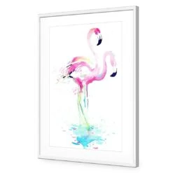 Flirty Flamingos Acrylic Print Art 5 Flirty Flamingos Acrylic Print Art -WALL ART DESGIN SALE flirty flamingos acrylic print art with border white frame 45x30cm 164301