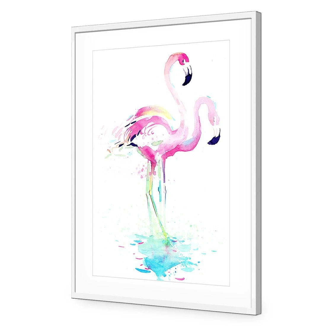 Flirty Flamingos Acrylic Print Art Flirty Flamingos Acrylic Print Art -WALL ART DESGIN SALE flirty flamingos acrylic print art with border white frame 45x30cm 164301