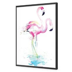 Flirty Flamingos Acrylic Print Art 9 Flirty Flamingos Acrylic Print Art -WALL ART DESGIN SALE flirty flamingos acrylic print art without border black frame 45x30cm 568733