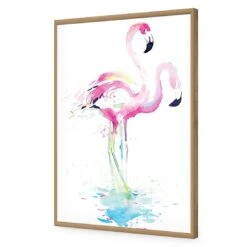 Flirty Flamingos Acrylic Print Art 12 Flirty Flamingos Acrylic Print Art -WALL ART DESGIN SALE flirty flamingos acrylic print art without border oak frame 45x30cm 754270