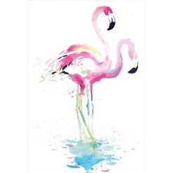 Flirty Flamingos Canvas Art
