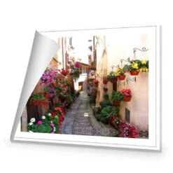 Floral Alley In Italy Canvas Art -WALL ART DESGIN SALE floral alley in italy canvas art 45x30cm rolled canvas 741816