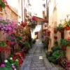 Floral Alley In Italy (square) -WALL ART DESGIN SALE floral alley in italy square canvas stretched canvas 37x37cm 859011