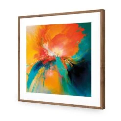 Floral Flame I -WALL ART DESGIN SALE floral flame i acrylic glass with border natural frame 37x37cm 696162