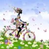 Flower Cycling (square) 2 Flower Cycling (square) -WALL ART DESGIN SALE flower cycling square canvas stretched canvas 37x37cm 693061