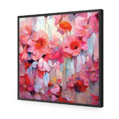 Flower Pop -WALL ART DESGIN SALE flower pop acrylic glass no border black frame 37x37cm 857713