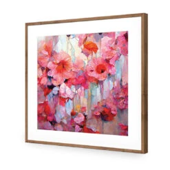 Flower Pop -WALL ART DESGIN SALE flower pop acrylic glass with border natural frame 37x37cm 644141