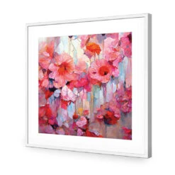 Flower Pop -WALL ART DESGIN SALE flower pop acrylic glass with border white frame 37x37cm 805028
