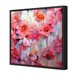 Flower Pop -WALL ART DESGIN SALE flower pop canvas black floating frame 37x37cm 914668