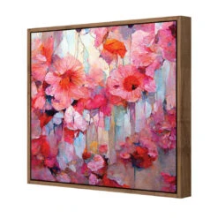 Flower Pop -WALL ART DESGIN SALE flower pop canvas natural floating frame 37x37cm 846531