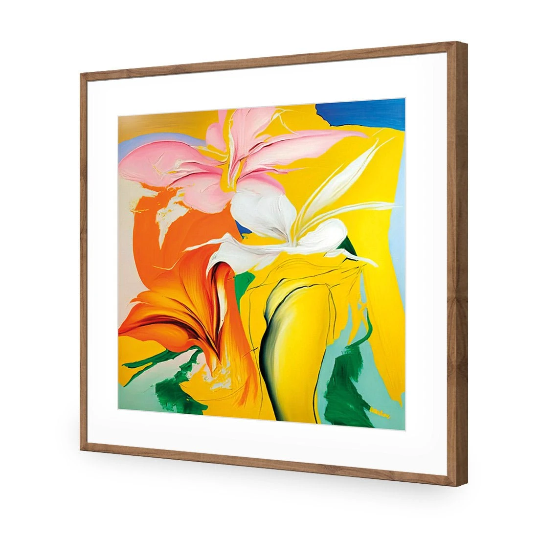 Flower Pour Flower Pour -WALL ART DESGIN SALE flower pour acrylic glass with border natural frame 37x37cm 200636 ceabeb2b 3e07 4b56 90ec 2f4328f620c2