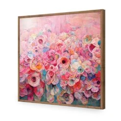 Flower Rain -WALL ART DESGIN SALE flower rain acrylic glass no border natural frame 37x37cm 607262