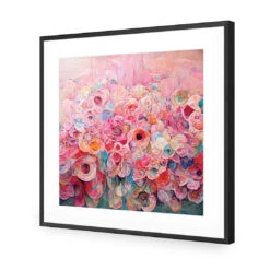 Flower Rain -WALL ART DESGIN SALE flower rain acrylic glass with border black frame 37x37cm 170700