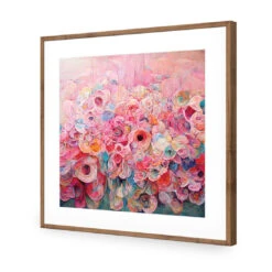 Flower Rain -WALL ART DESGIN SALE flower rain acrylic glass with border natural frame 37x37cm 814831