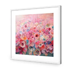 Flower Rain -WALL ART DESGIN SALE flower rain acrylic glass with border white frame 37x37cm 414116
